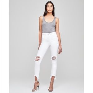 Brand New L'Agence High Line White Ripped Jeans